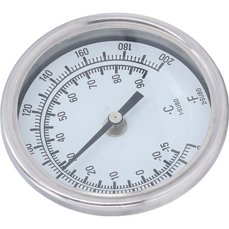 Bimetallthermometer G1/2 aus Edelstahl 304, Temperaturbereich von 15°C bis 90°C, Durchmesser 83 mm, hohe Präzision, für Grillzwecke. (1/5)