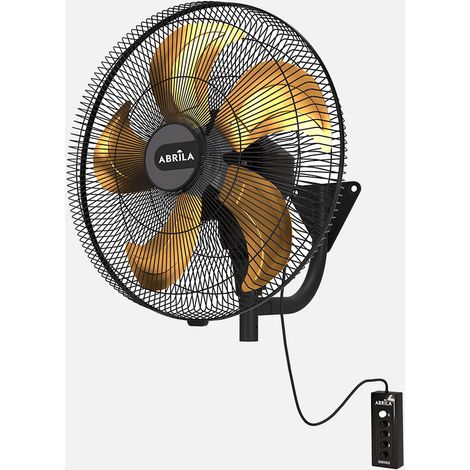 Ventilatore da parete Velero 152w Nero/Oro 3 velocità 5 pale 50d telecomando, alta velocità fissa e rotante 65x50x60cm