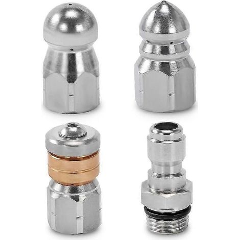 Drain Cleaning Nozzle 1/4 Inch Quick Connect for Sewer Jetter with Rotating Tip (1/5)