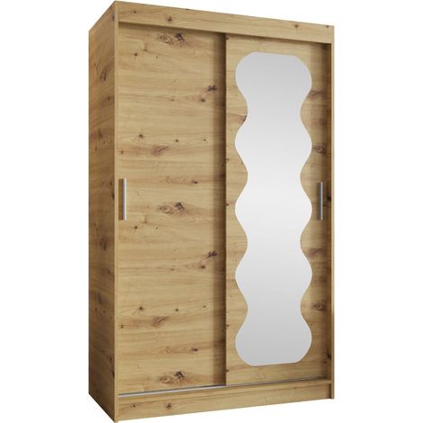 Armario Hartford 578, Roble Artisan, 200x120x62cm, Puertas de armario: Correderas, Número de estantes: 3