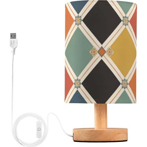 Yuiboo Lampes de table chevet - Lumière chaude Rétro Argyle (1/5)