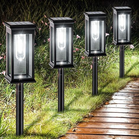 Lampe Solaire Jardin Lot 8 Etanchéité IP65 Luminaire Solaire Jardin Interrupteur Automatique Lampe (1/5)