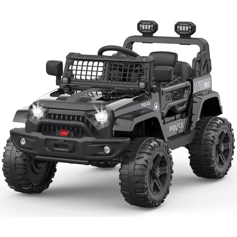 Voiture Électrique Enfant 12V, Télécommande Parentale 2.4G, Suspensions Amortissantes, Phares LED, Bluetooth, 3-8 Ans, Noir (1/5)
