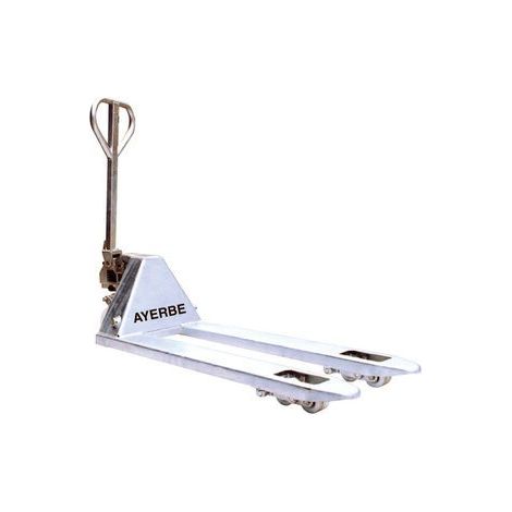 Transpalette galvanisé 2500 kg Ayerbe 580455 avec roues et galets en nylon (1/3)
