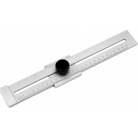 Calibrador de marcado de precisión de 0-250 mm, trazador paralelo ajustable de acero inoxidable con bloque de posicionamiento, regla de medición para trabajos de marcado en carpintería. (1/5)