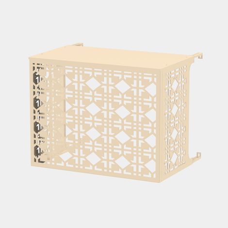 Cache climatiseur - Kyoto Cache climatiseur - Kyoto - Fixation murale - Ivoire RAL 1015 - Taille S (H 70 x L 90 x P 50-74 cm) (1/5)