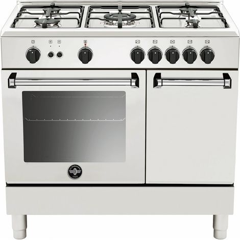 Bertazzoni La Germania Americana AMN9P5EBV/24. Tipo di prodotto: Cucina, Colore del prodotto: Bianco, Tipo di controllo: Manopola. Tipo di piano cottura: Gas, Numero totale di fuochi: 5 Fornello(i)...