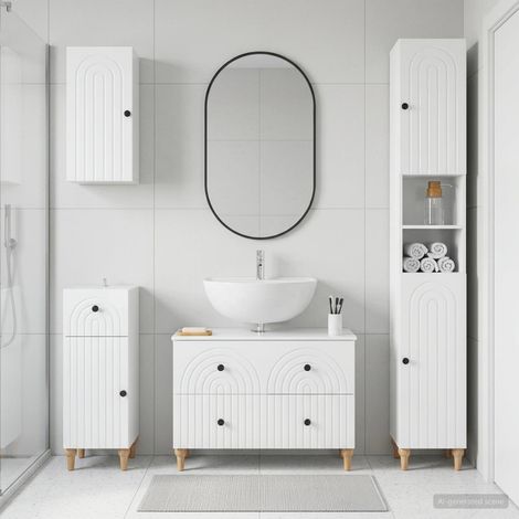 vidaXL Juego de armarios de baño de 4 piezas ALKMAAR Blanco Brillante (1/5)