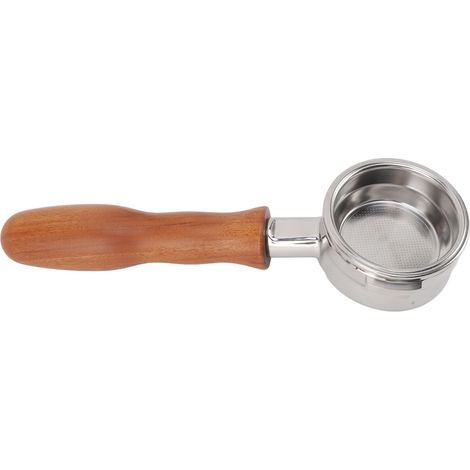 Porte-filtre sans fond de 58 mm avec filtre panier à 2 oreilles, en acier inoxydable, poignée en bois, accessoire amovible pour machine à café WPM 130. (1/5)