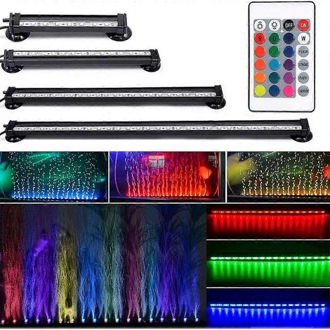 Lampe LED Sunicol pour aquarium, étanche IP68, avec diffuseur d'air RGB et télécommande (46 cm) (1/5)