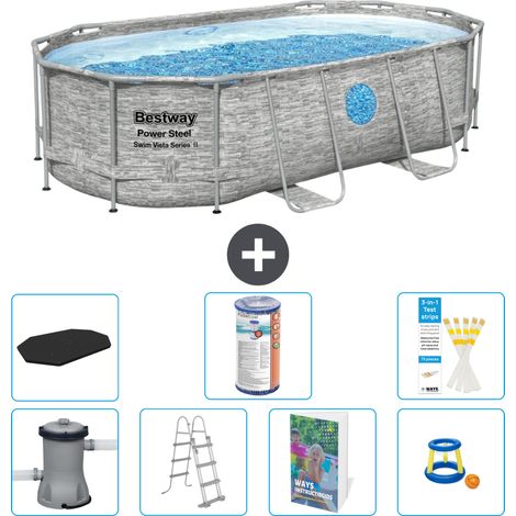 Bestway Bestway Power Steel Ovale - 427x250x100 cm - 8-pièces S541 (1/4)