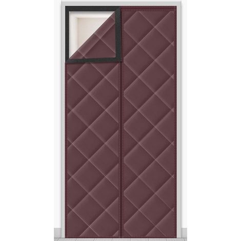 Rideau de porte isolant magnétique, protection contre le froid, blocage de la lumière, isolation phonique, 90x210cm (marron) (1/5)
