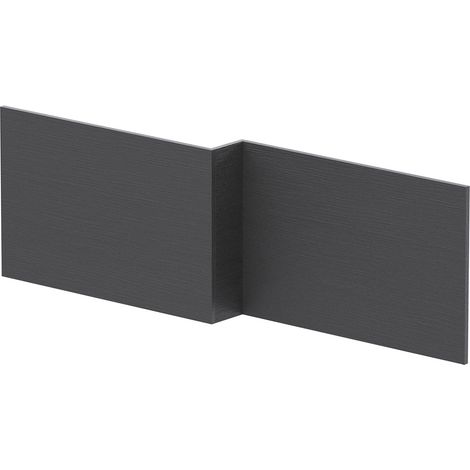 Nuie Graphite Grey Woodgrain 1700mm L Shaped Shower Bath Front Panel - MPC2235