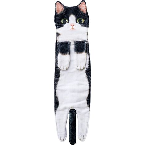 Serviette Main Chat - 55 x 13 cm - Pour Salle De Bain Cuisine - Absorbante Douce - 1 Pièce (1/5)