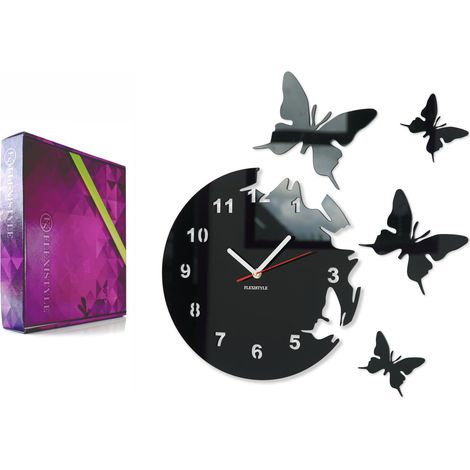 Reloj de mariposa para el salón en colores (1/5)