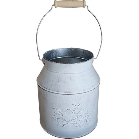 Pflanzgefäß Kanne Zink 18 x 16 x 16 cm grau Blumentopf