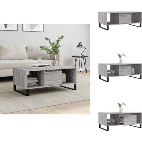 Table basse Sonoma gris 90x50x36,5 cm Bois d'ingénierie - Table Basse - Meuble Salon - Table D'appoint - Table Design - Mobilier Contemporain (1/5)