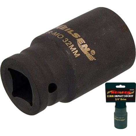 Neilsen 3/4" Drive Standard Deep Square Metric Single Impact Socket 32mm (1/2)