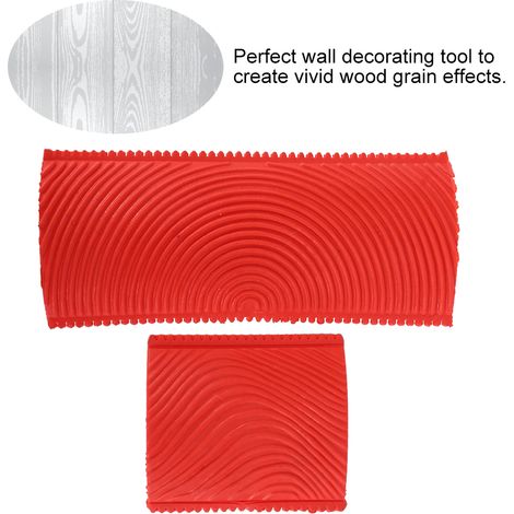 2 Pièces / Ensemble Outils de Peinture à Effet Bois Brossé pour Décoration Murale DIY (1/5)