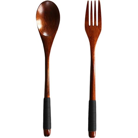 Ensemble Cuillère Et Fourchette Portable 8.86In Léger Vaisselle Pratique Couverts De Service Pour Repas Quotidiens À La Maison Et Extérieur (1/5)