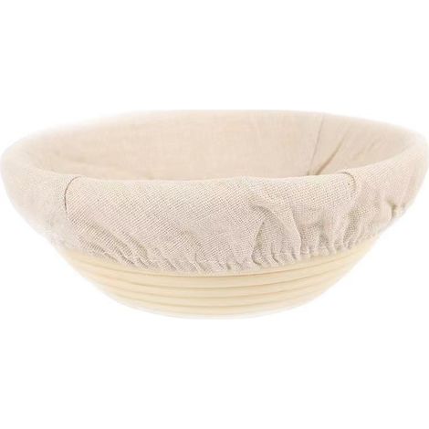 Panier de fermentation rond pour pain au levain, rotin blanc (1/4)