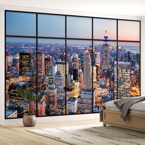 Papier peint panoramique Trompe l'oeil Verrière - New york - 390 cm x 247 cm (1/5)