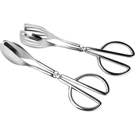2er-Pack Salatzange aus Edelstahl, Grillzange, Küchenutensilien
