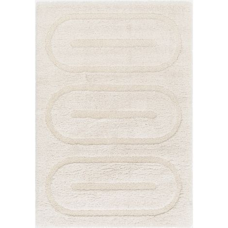 Tappeto da interno con motivi geometrici crema