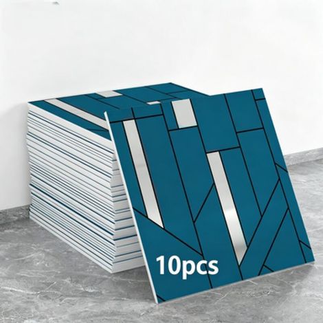 Set mit 10 selbstklebenden Tapeten in Holzoptik (Fliesenoptik, Maße: 30 x 30 x 0,2 cm) (1/5)