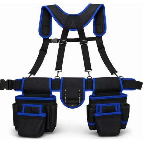 Ceinture porte outils multifonction en Oxford noir et bleu (1/5)