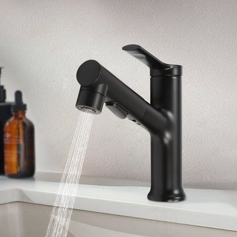 Grifo de lavabo de baño con ducha extraíble, grifo de cocina (1/5)