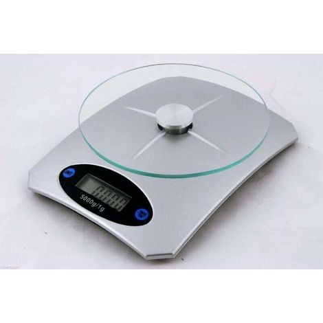 Bilancia Digitale Lcd Piatto In Vetro Da Cucina Elettronica 5 Kg Tasto Tara Casa -
