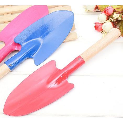 Petite truelle en fer à manche en bois — Petite pelle compacte pour la plantation de fleurs et de légumes — Outil de jardinage (intérieur et extérieur) pour ameublir la terre (1/5)