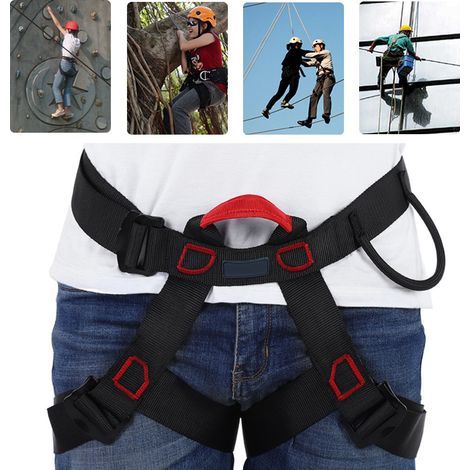 Ceinture de sécurité pour escalade et travaux en hauteur, harnais d'alpinisme noir (1/5)