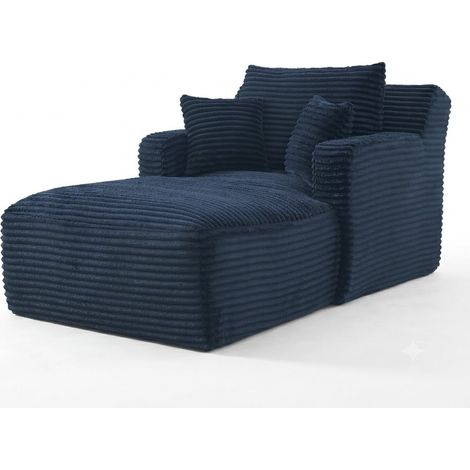 ELVMI Chaise longue de pana sin Montaje con Relleno de Espuma de Alta Densidad y Muelles Ensacados Azul (1/5)