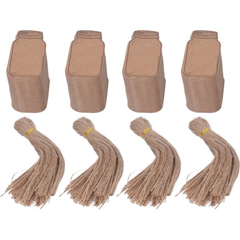 400 étiquettes cadeau kraft avec ficelle pour mariage, Noël, bricolage, emballage cadeau, décoration (1/5)