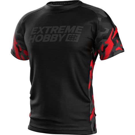 Maglietta tecnica Extreme Hobby Black Panther nera e rossa taglia S
