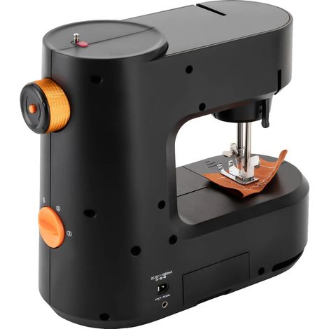 Mini máquina de coser, puntada de cadeneta, diseño fácil de usar, color negro. (1/2)