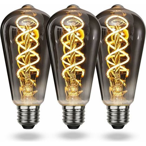 E27 Vintage-LED-Glühbirne, warmweiß, dimmbar, 4 W, weiches Licht, E27 Vintage-Glühbirne im Edison-Stil, geeignet für Wohnzimmer, Schlafzimmer, Flur, Terrasse usw. [Energieklasse] (1/4)