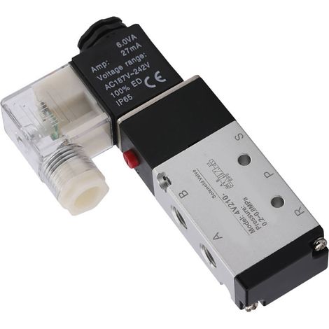 Pneumatisches 5/2-Wege-Magnetventil aus verschleißfester Aluminiumlegierung, Ersatz für 4V210-08, DC12V (1/5)