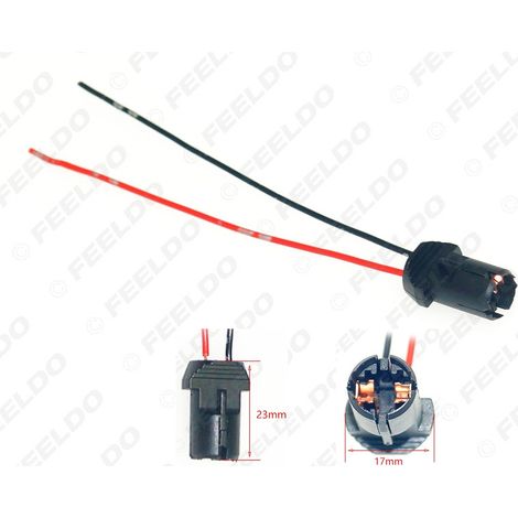 Douille de lampe automobile T10 W5W 147 LED en forme de coin, connecteur de douille pour ampoule de voiture, fil de douille rigide