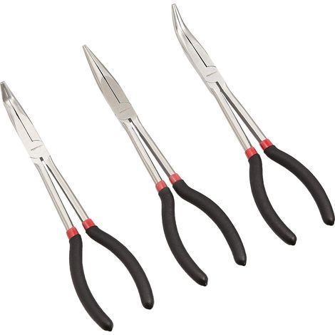 Amazon Basics Set of 3 Black Long Tapered Nose Pliers (1/5)