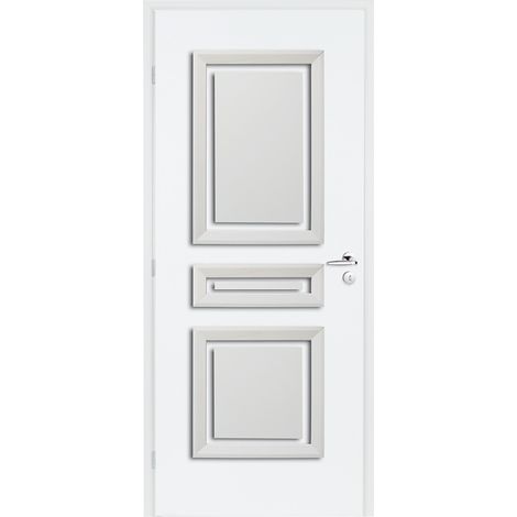 Décor de porte Albane prépeint 3 panneaux droits  785 x 535 x 40 mm (1/4)