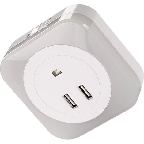 Veilleuse USB Double 0, 6 W Blanche pour Chambre à Coucher (1/5)