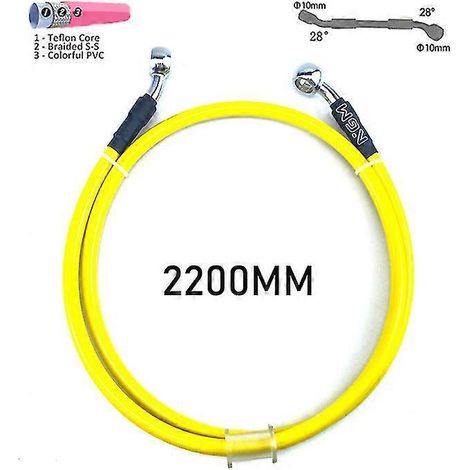 Durite de frein renforcée en acier inoxydable pour moto, pitbike, moto de route et quad, homologuée DOT, 40/95/110/220 cm – 2200 mm (1/5)