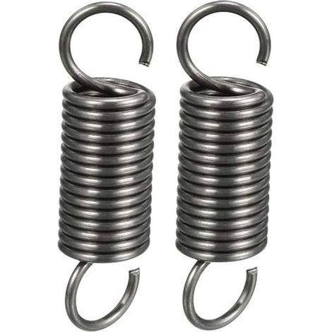2 Pièces - Ressort de Traction - Acier à Ressort - Double Crochet pour Portail et Meubles - Argenté - 1x8x40 mm (1/5)
