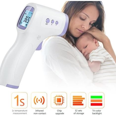 Pistolet température Professionnel Rapide thermometre frontal adulte enfant pro infrarouge thermometre (1/4)