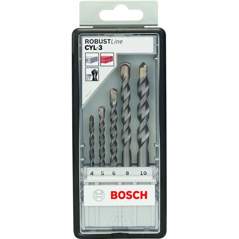 Robust Line CYL-3 Jeu de forets a beton 5 pieces a 4 - 10 mm BOSCH 2607010524 (1/2)