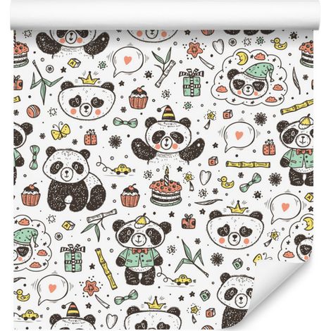 Papel pintado de pandas para salón y dormitorio, 50x1000 cm. (1/5)