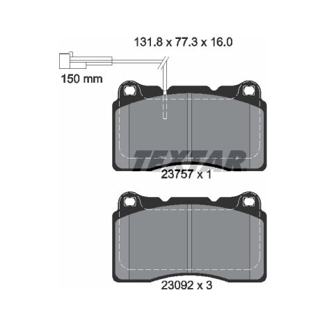 Kit de plaquettes de frein, frein à disque Textar 2375701 ALFA ROMEO 71765647